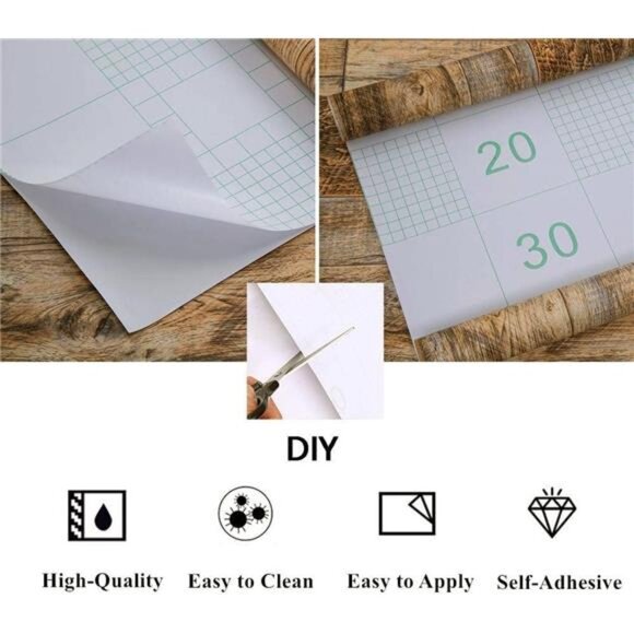 17.71''Ă—118'' Shiplap Peel and Stick Wallpaper Rustic Wood Grain Contact Paper - Picture 2 of 7